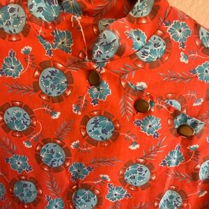 Floral Red and Blue Patterned Fabric